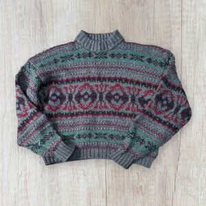 Vintage French Connection Grandpa Hong Kong Wool Blend Fair Isle Sweater M